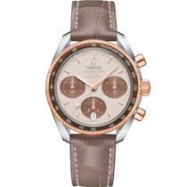 Speedmaster 38 38&nbsp;mm, Stahl - Sedna&trade;-Gold mit Lederarmband - 32423385002002