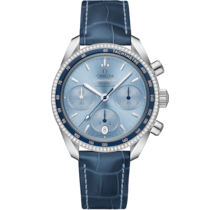 Speedmaster 38 38&nbsp;mm, steel on leather strap - 32438385003001